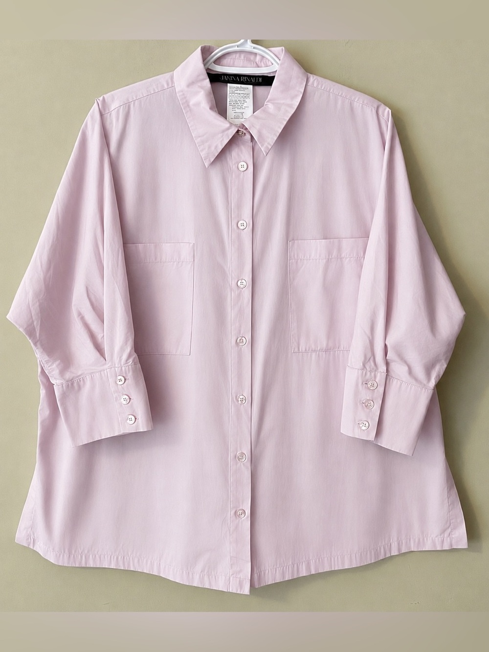 Marina Rinaldi Pink Cotton Poplin Shirt Size 21 - Oversized US/CAN Size 12